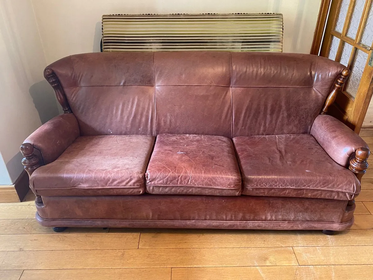 3 piece suite - leather - Image 2