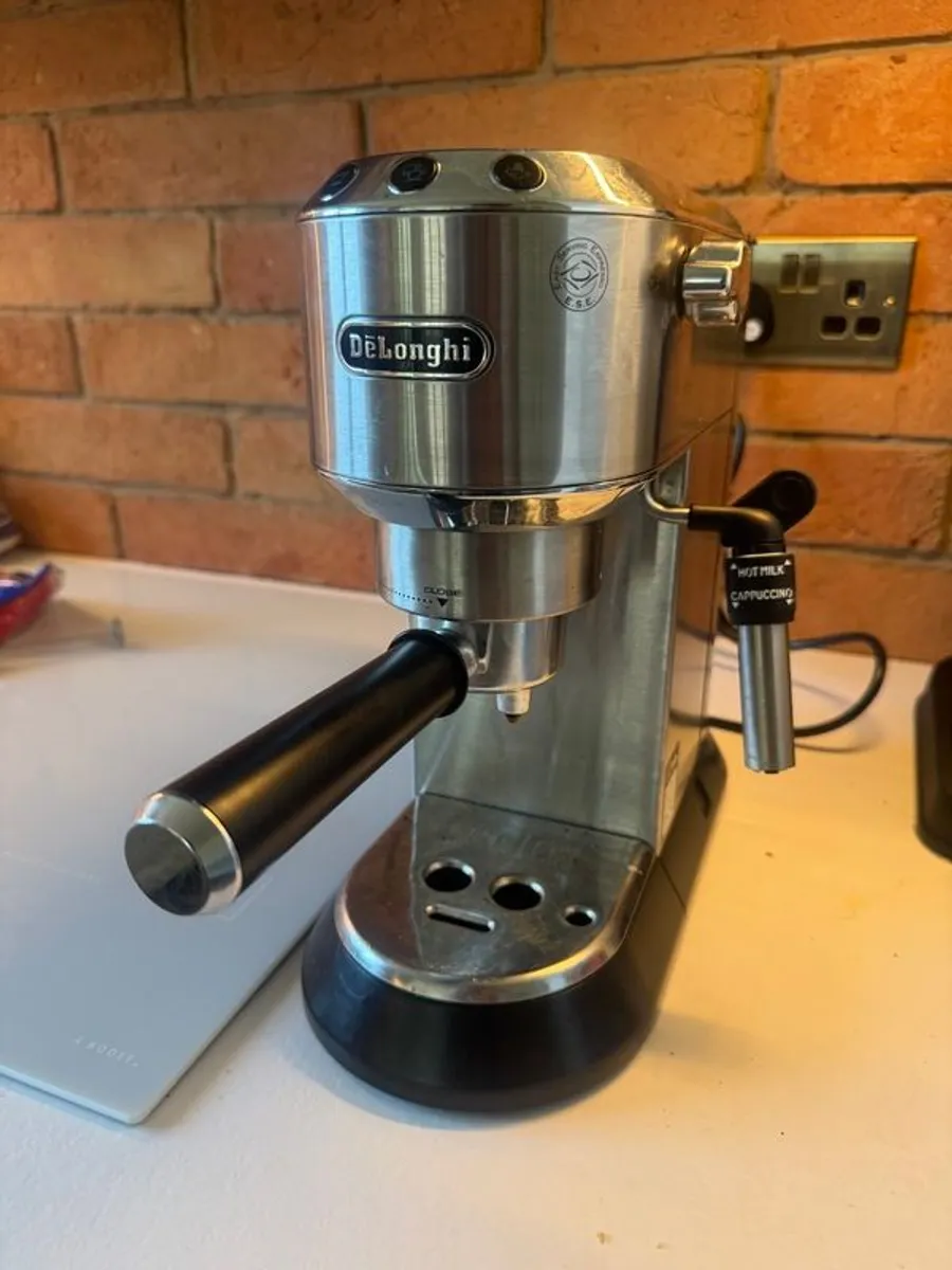 DeLonghi Dedica Espresso Machine + Tamper + 2 Milk Jugs - Image 1