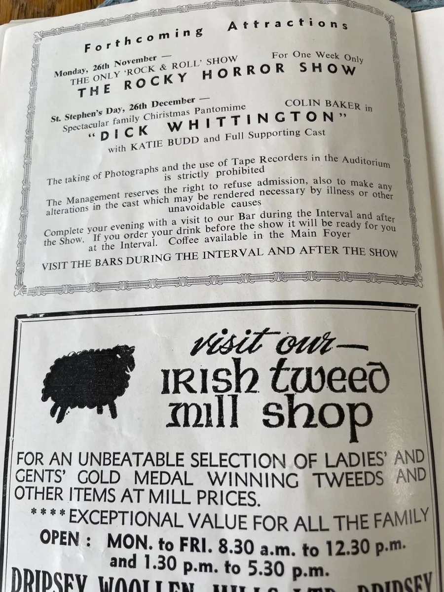 Theatre programme Cork Opera House 1979 - Image 2