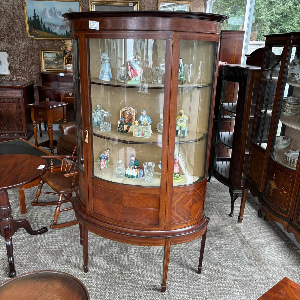 Fabulous mahogany Edwardian demi lune display cabi - Image 1