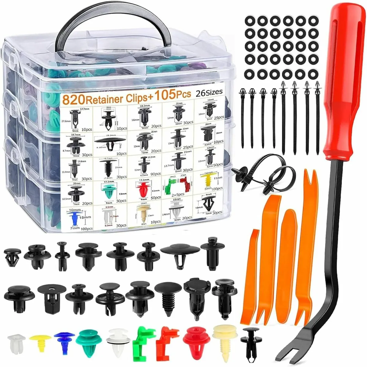 925PCS Car Trim Clips Set with Removal Tools, 26 S