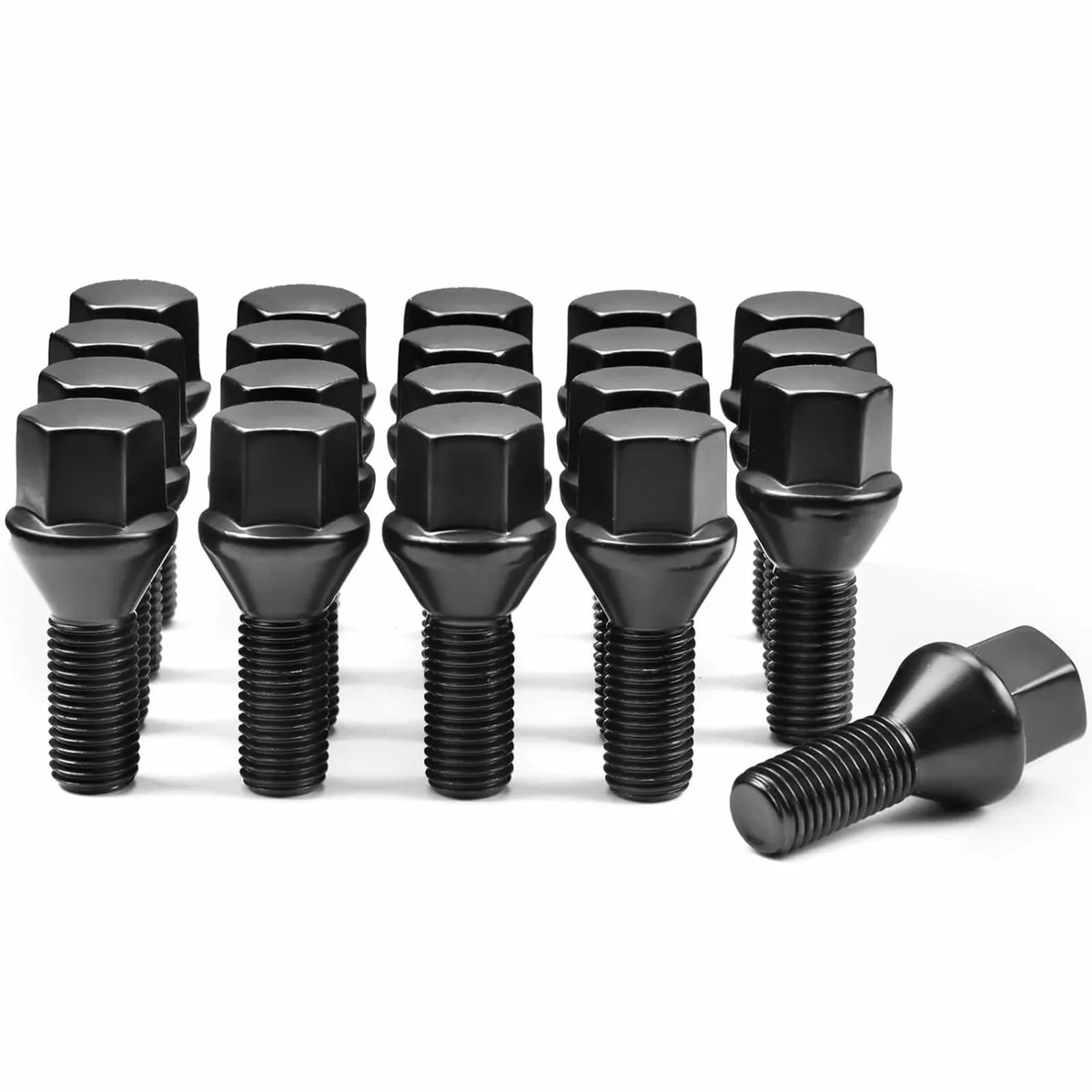 Black Wheel Bolts M14x1.25, Replacement for BMW 1e - Image 1