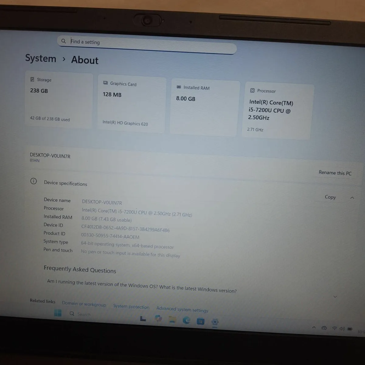 Lenovo V130 81HN Laptop | i5-7200U | 8GB RAM | 256 - Image 3