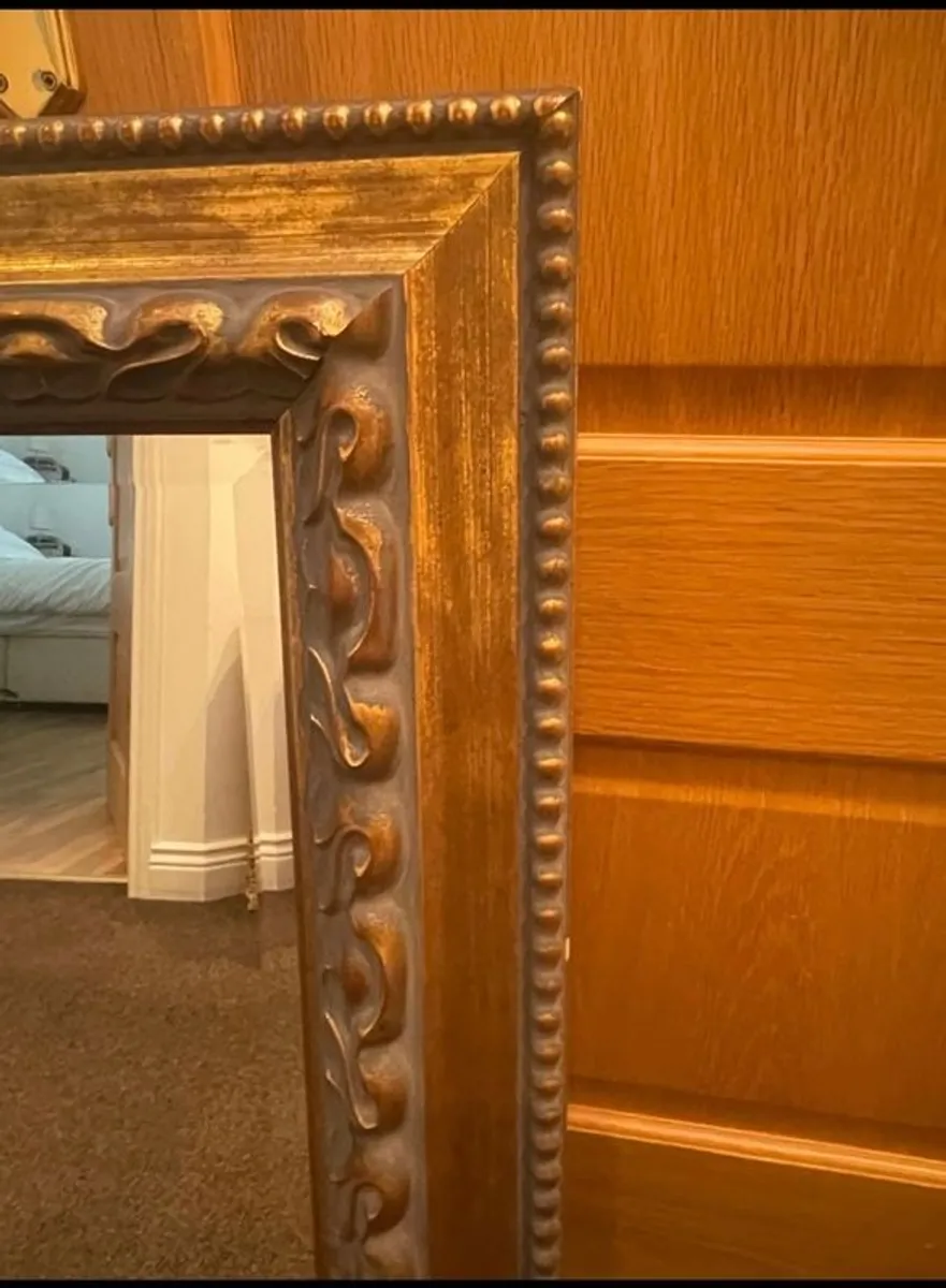 Bevelled Gold Rectangular Mirror - Image 2