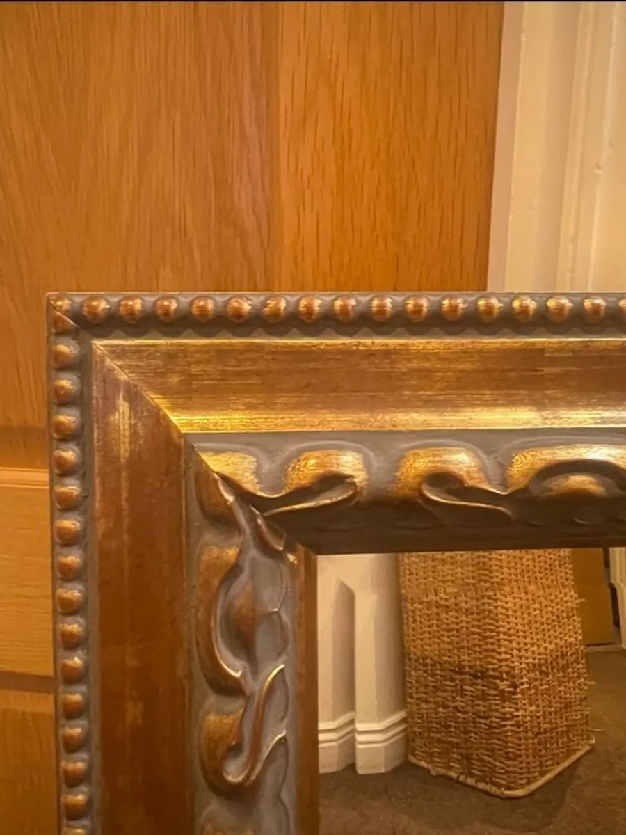 Bevelled Gold Rectangular Mirror - Image 4
