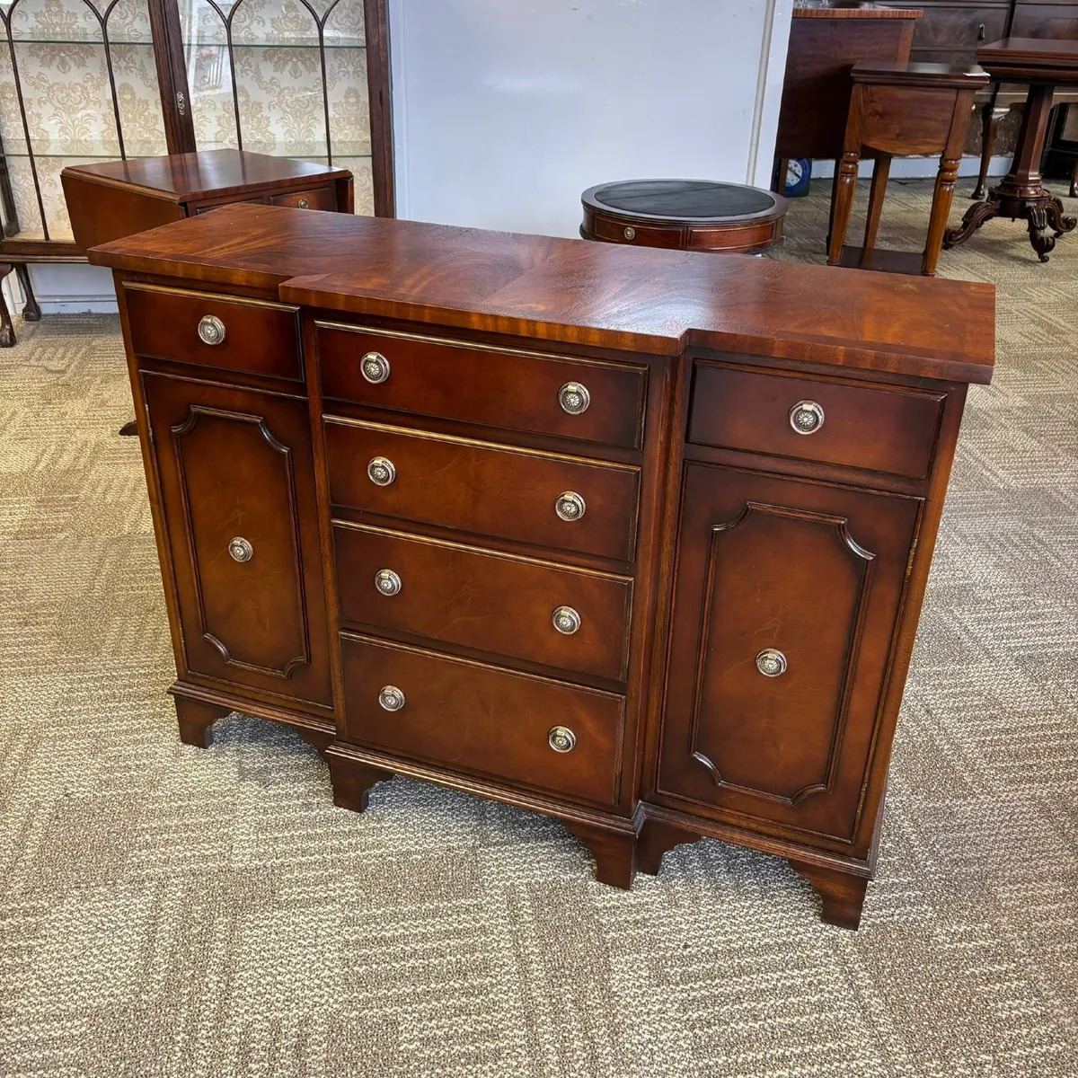 Beautiful mahogany flamed Bevan Funnell breakfront - Image 1