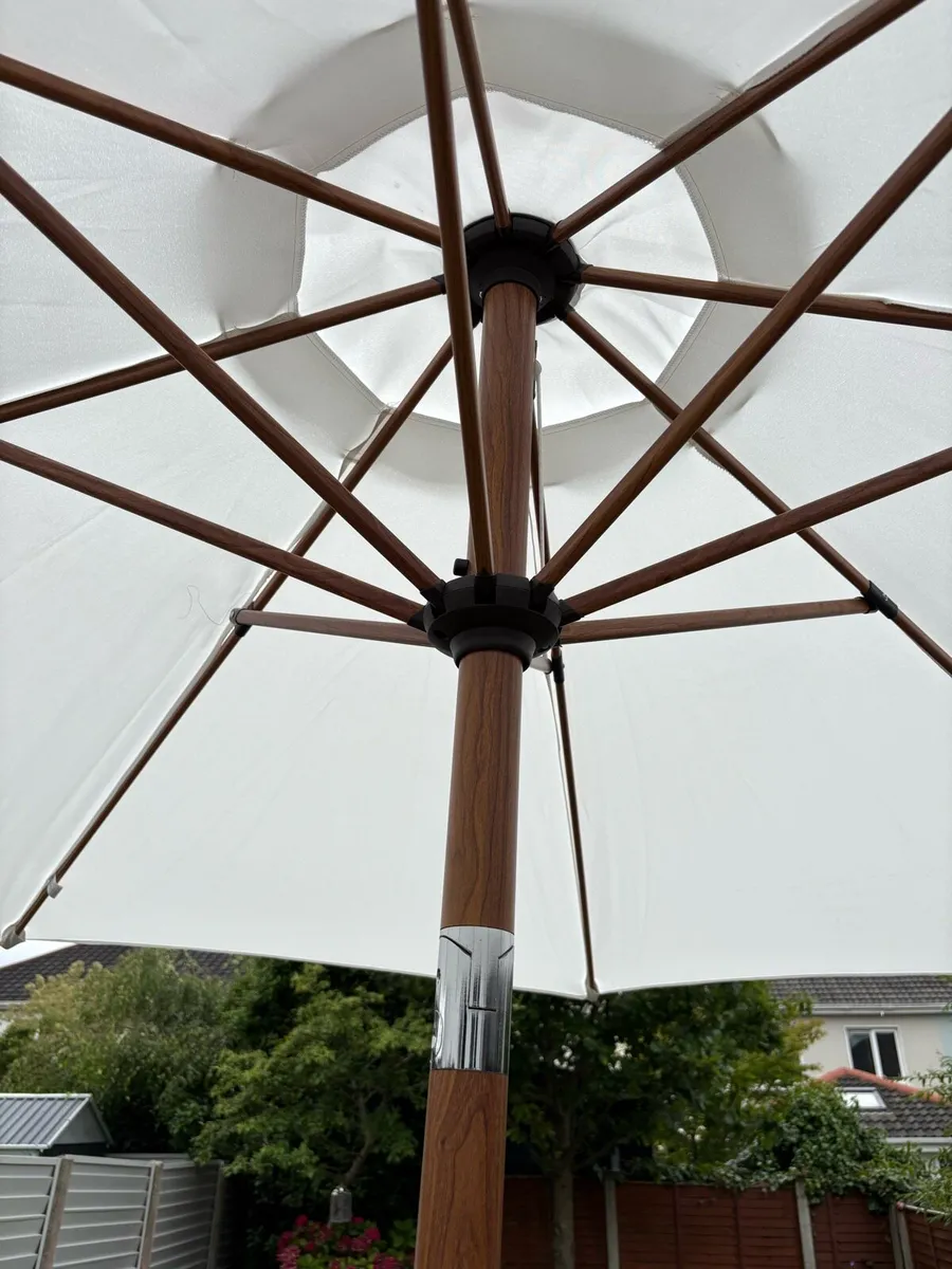 White wooden Sun Umbrella - Image 2