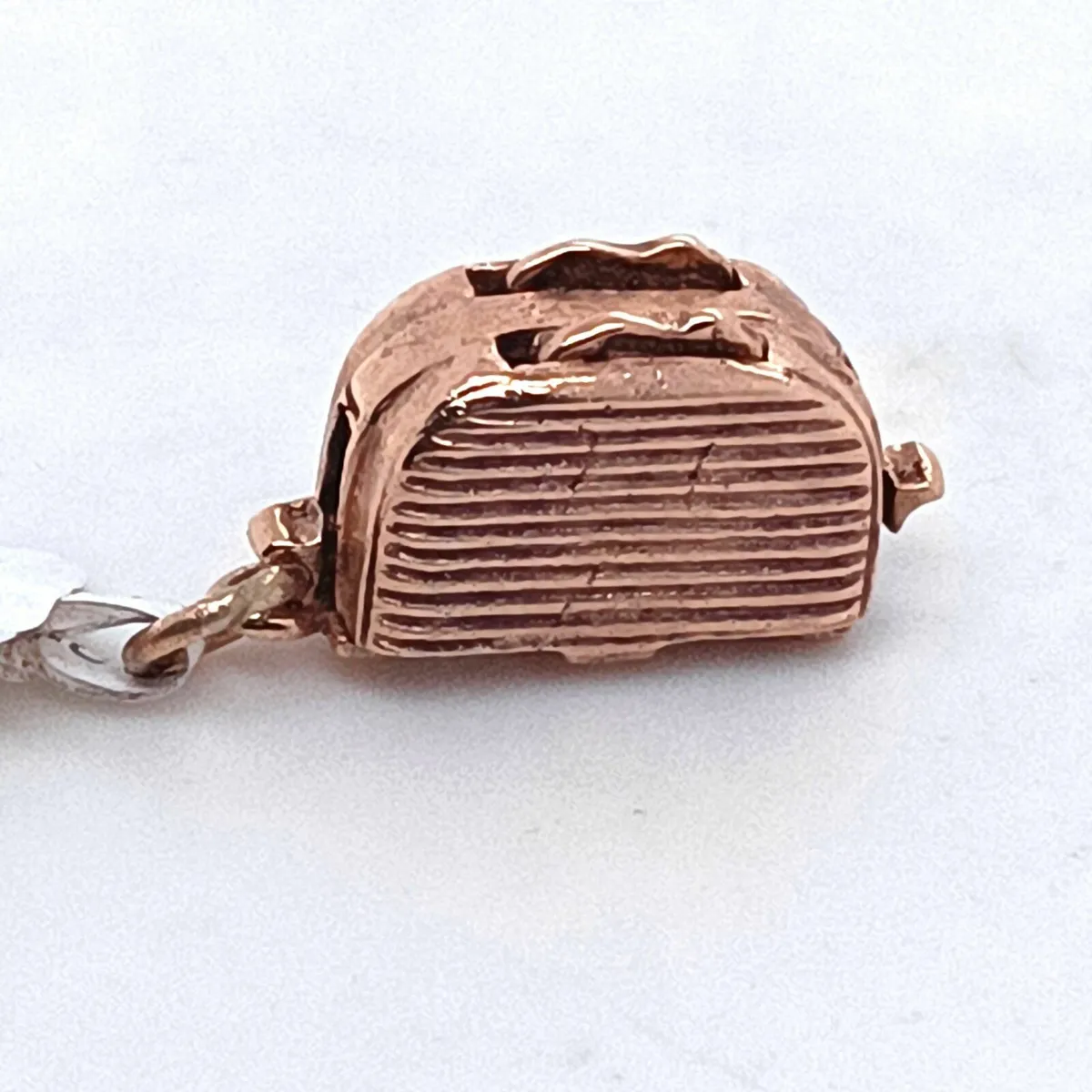 Vintage 9k Rose Gold Toaster Charm Pendant - Image 2