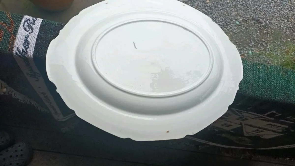 Large antique serving platter, D18 - Image 3