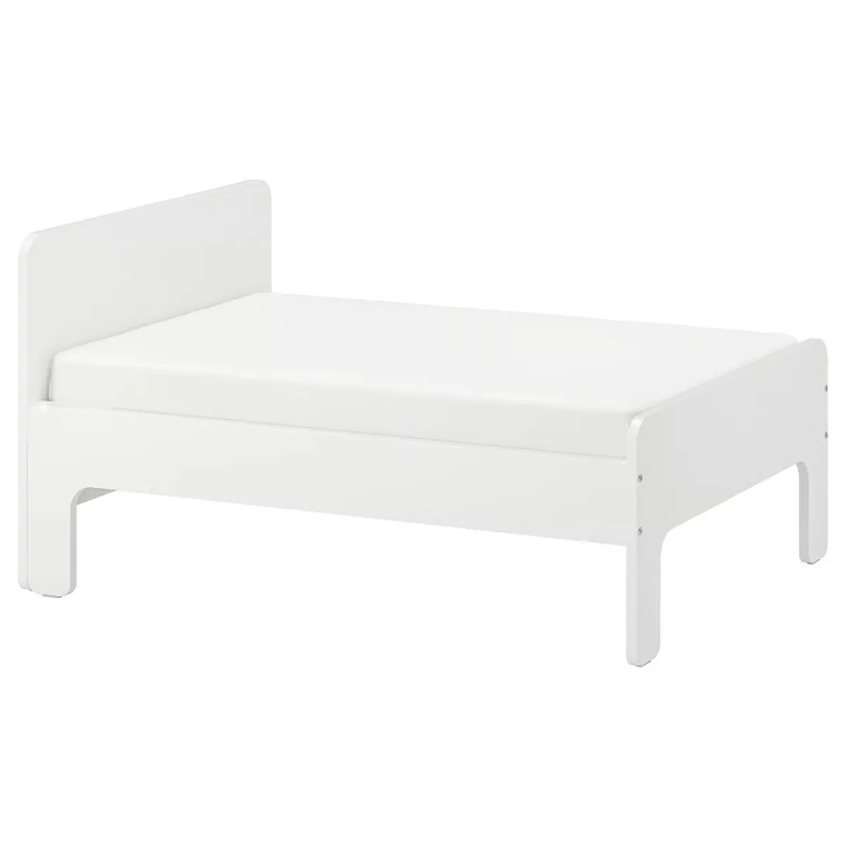 Extendable bed frame + slatted bed base + mattress - Image 1