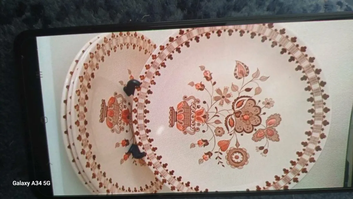 Four Vintage Staffordshire Old Granit Dnner Plates - Image 1