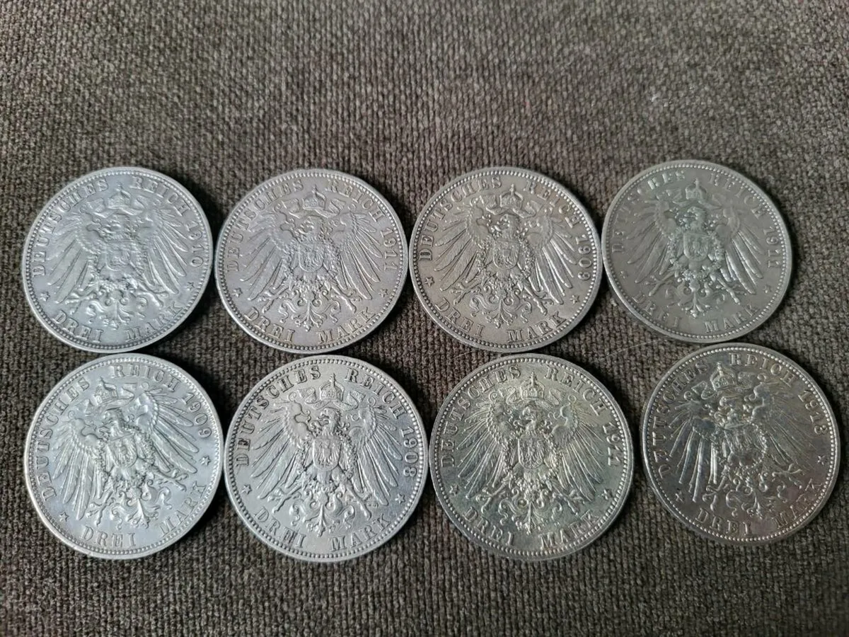 3 marks silver coins - Image 2