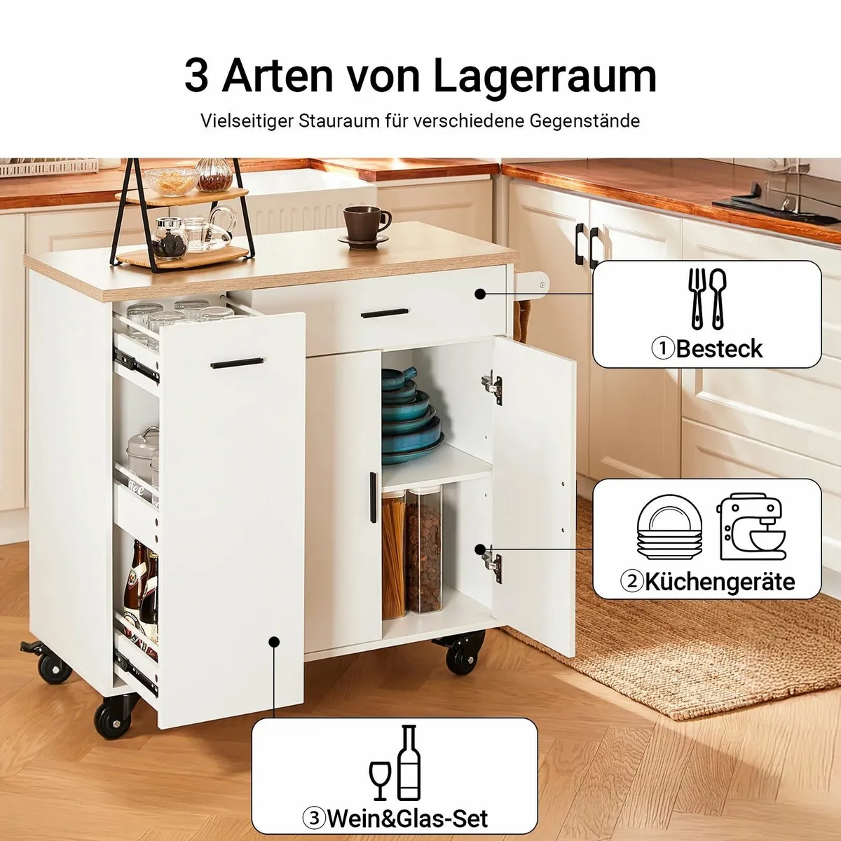 Kitchen Island Trolley portable - Image 2