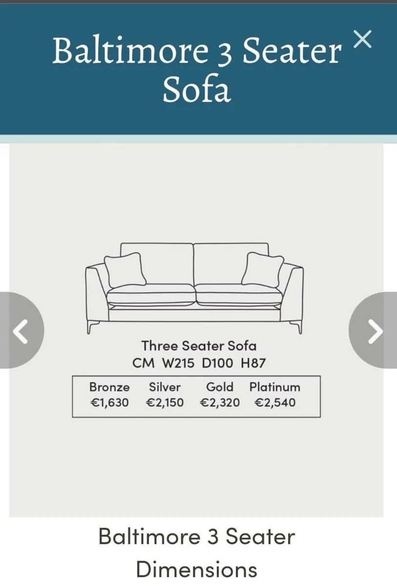 Baltimore 3 seater sofa - Image 2