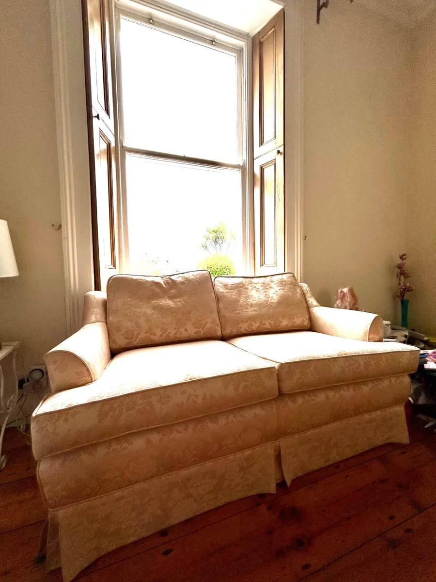 2 Seater Sofa Soft Cream Upholstery - Image 2