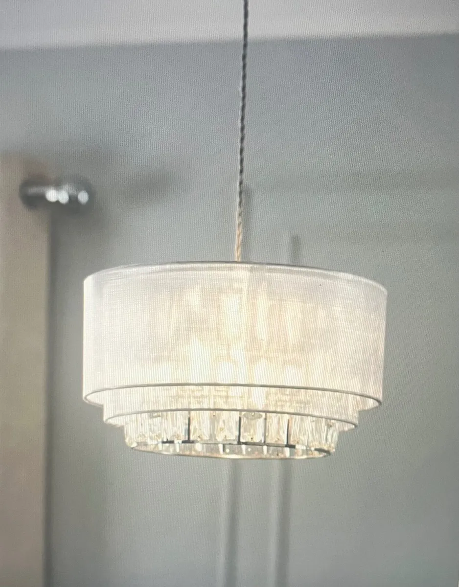 Lamp Shade Clear/ Chrome - Image 1