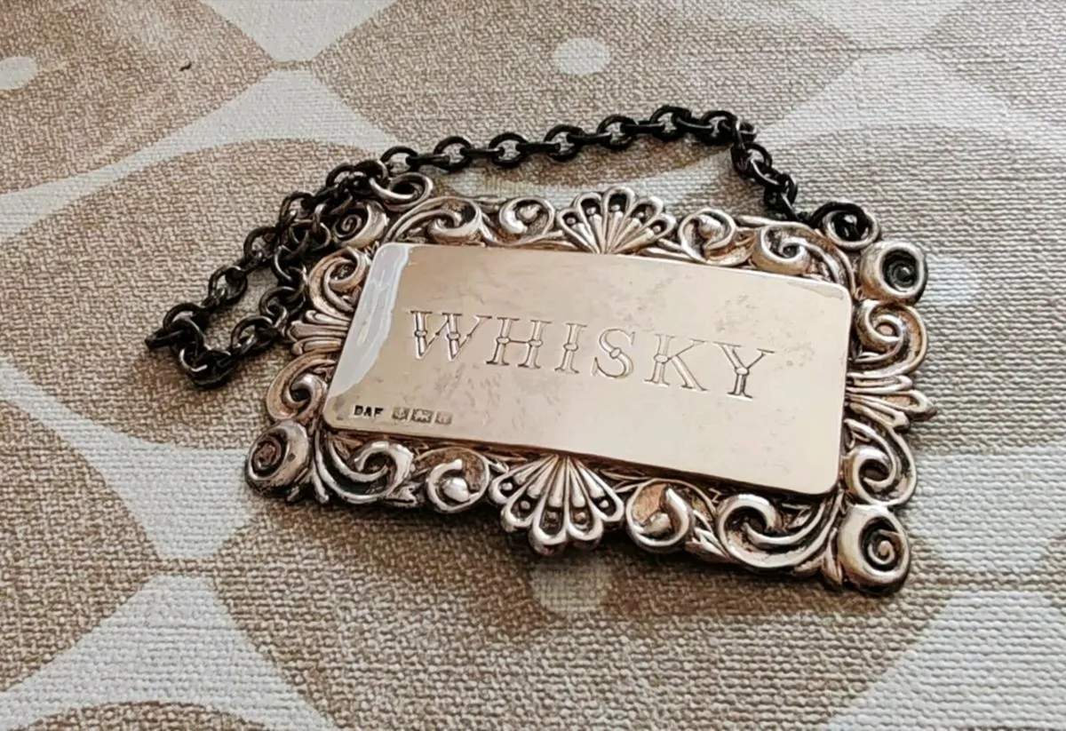Vintage silver decanter label - Image 2