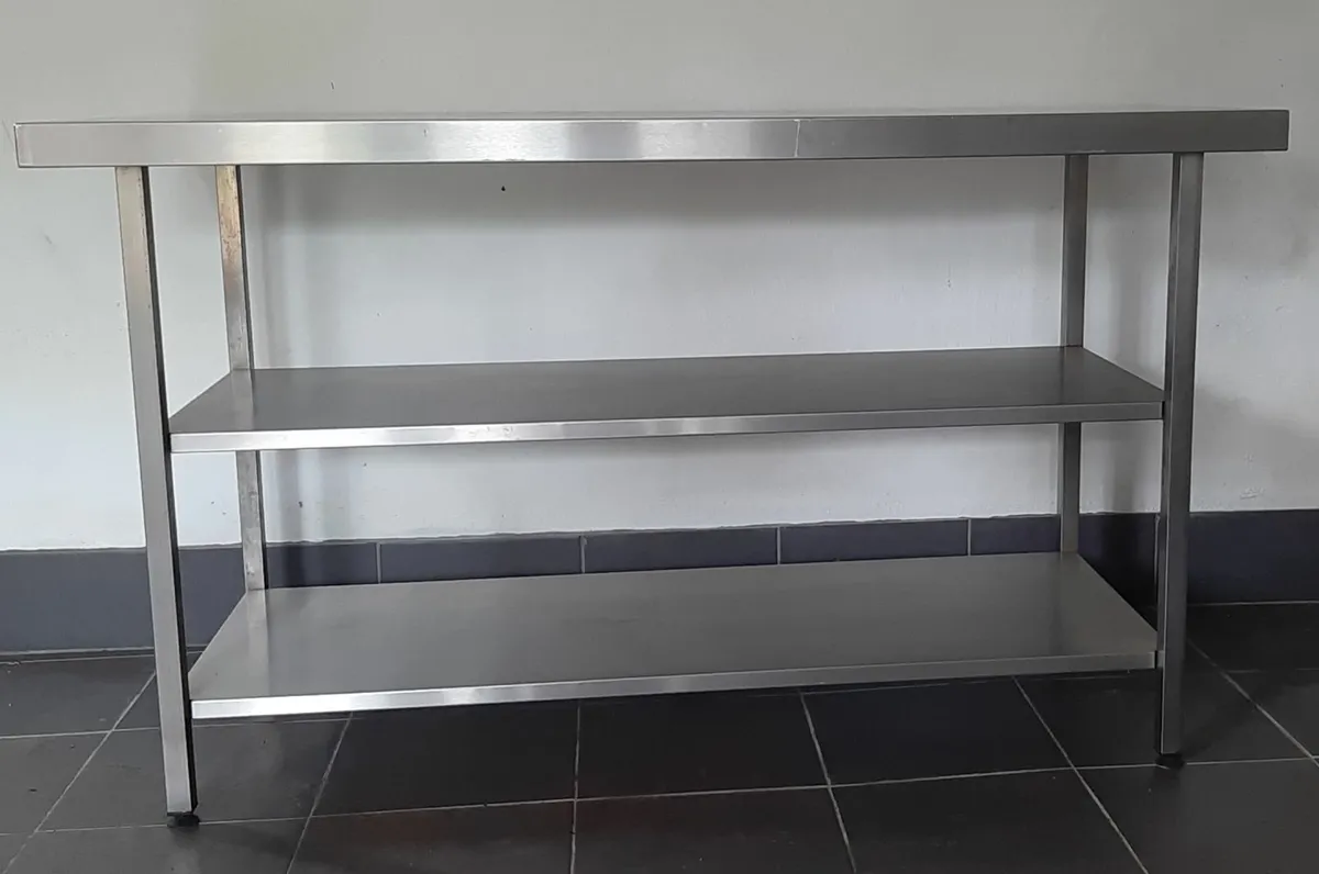 Stainless Steel Table with 2 Shelves