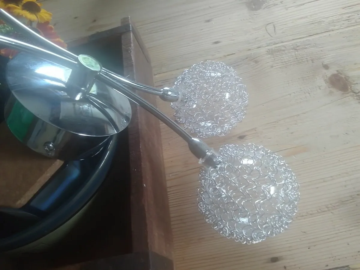 CHROME DOUBLE DANDELION WALL LIGHT AS NEW - Image 1