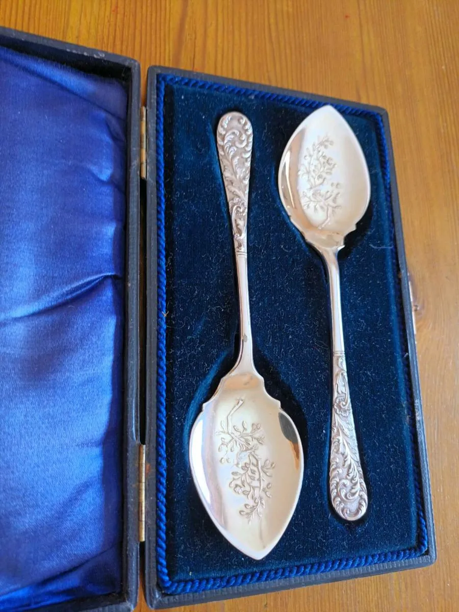 Pair  of Antique  Jam/ Preserve Spoons - Image 2