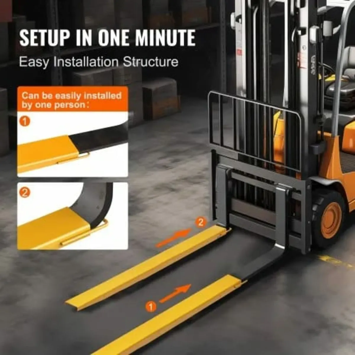 Forklift Extensions 96" x 5.5" Heavy Duty Steel - Image 2
