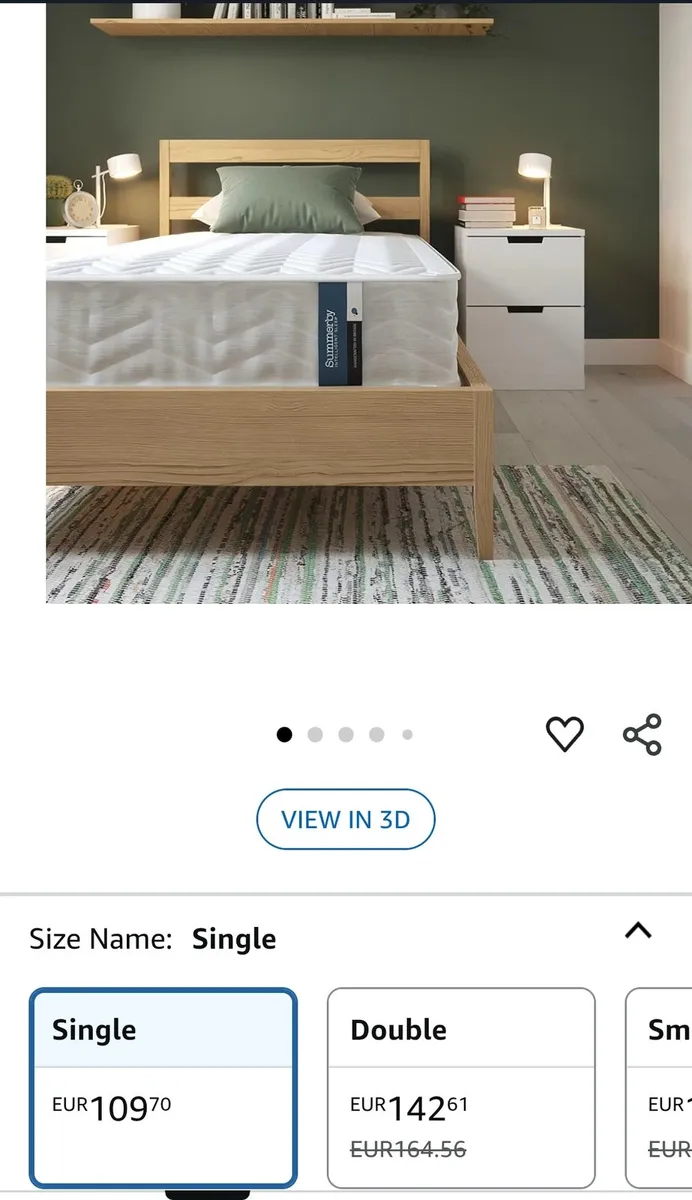 Single bed with mattress, base, and headboard - Image 3