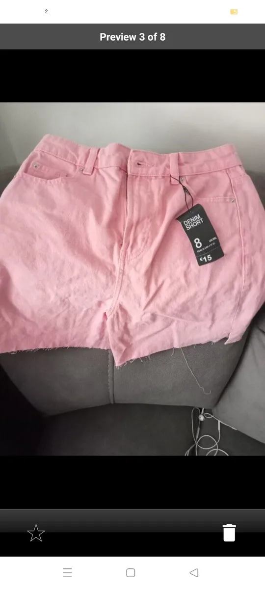 New pink denim shorts size 8 - Image 1