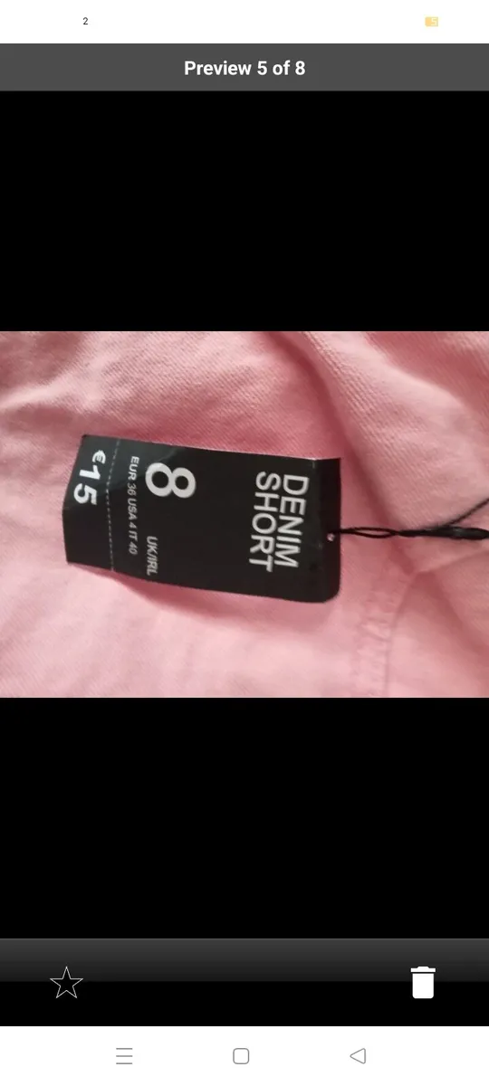 New pink denim shorts size 8 - Image 3