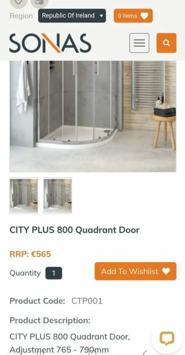 Sonas City Plus Quadrant Two Door 900 | CTP002 - Image 1