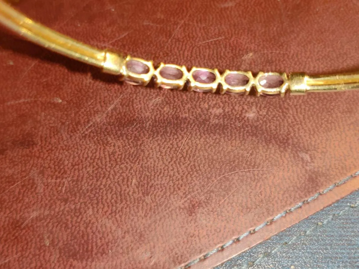 DIAMOND & AMETHYST, 9CT Gold New Ladies Bangle ! - Image 4