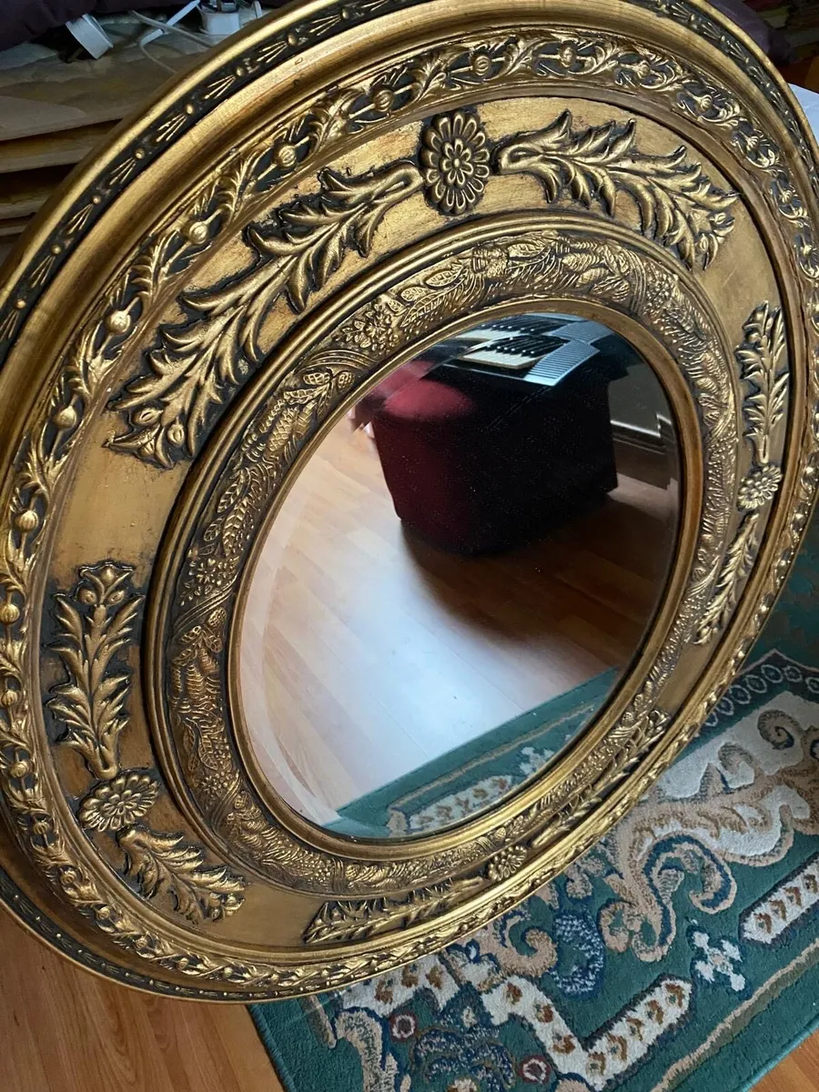 Oval gold mirror   Antique