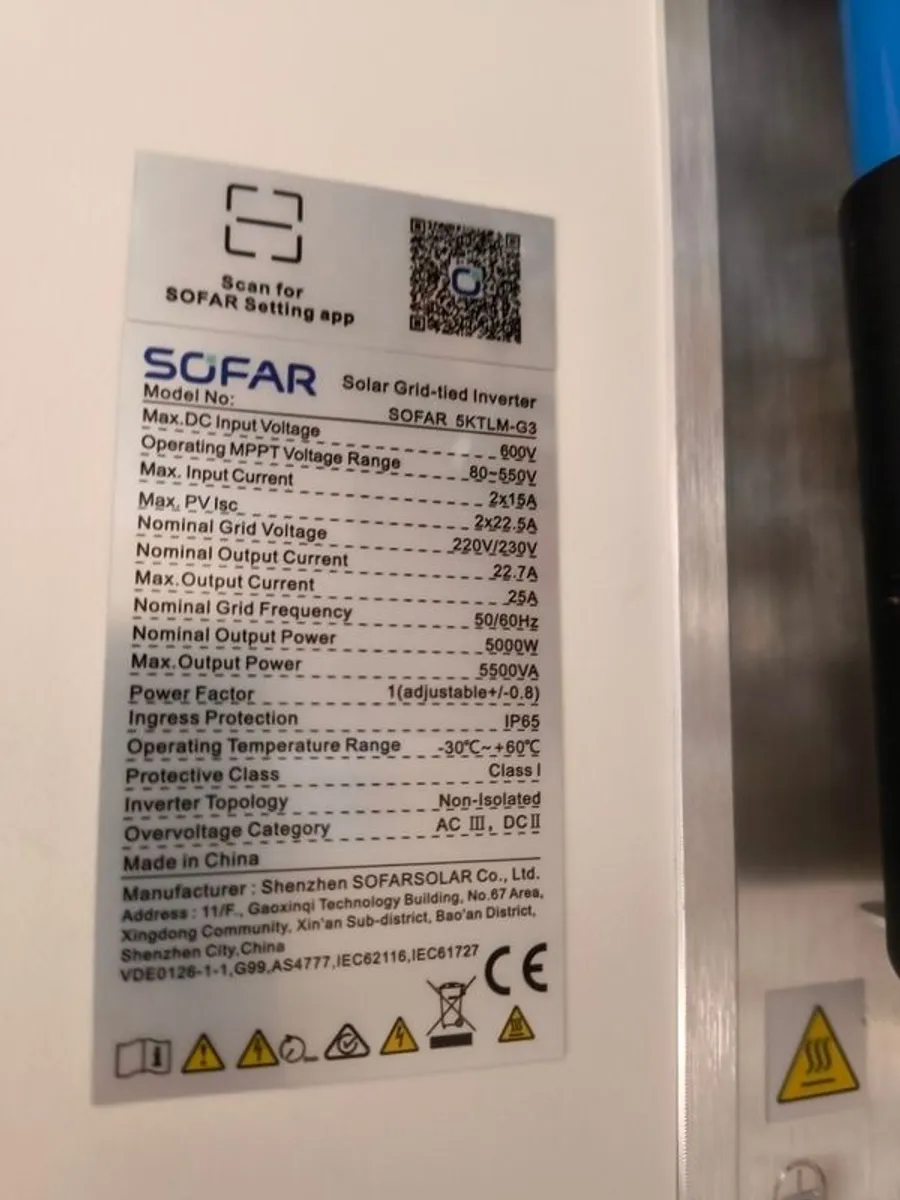 Solar String Inverter, Sofar 5KTLM-G3 - Image 2