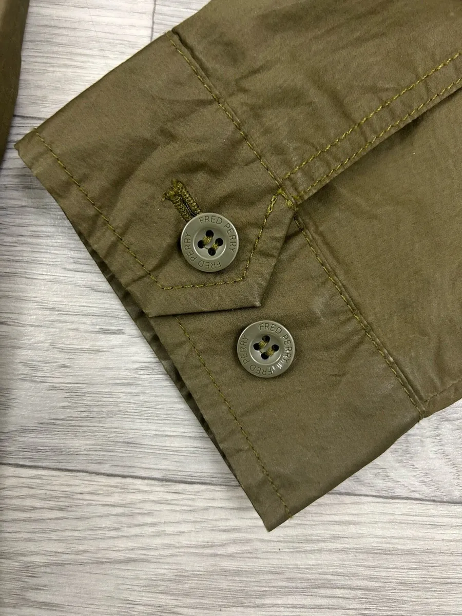 Fred Perry Check Lined Harrington Jacket Medium - Image 3