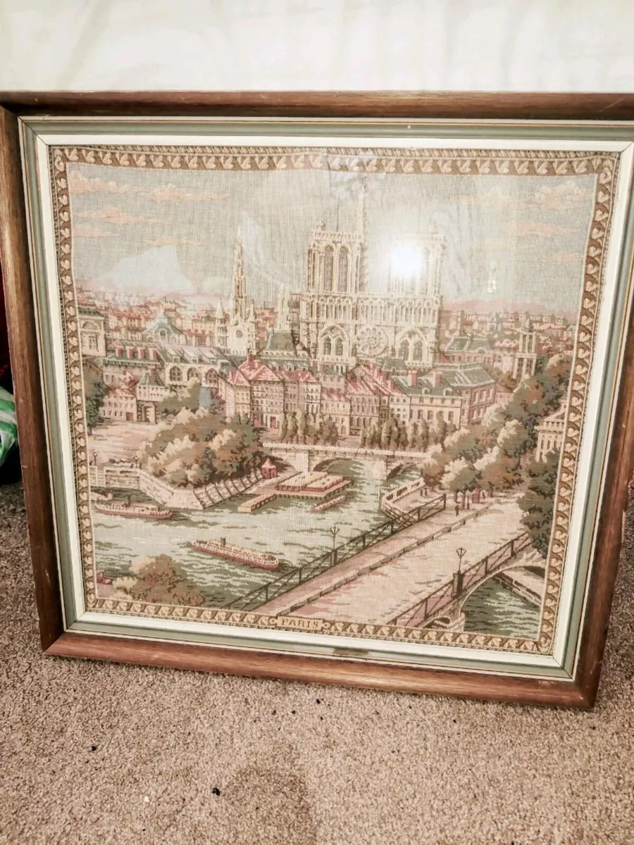 17TH CENTURY SCENE, Huge Oak Wall Tapestry ! - Image 3