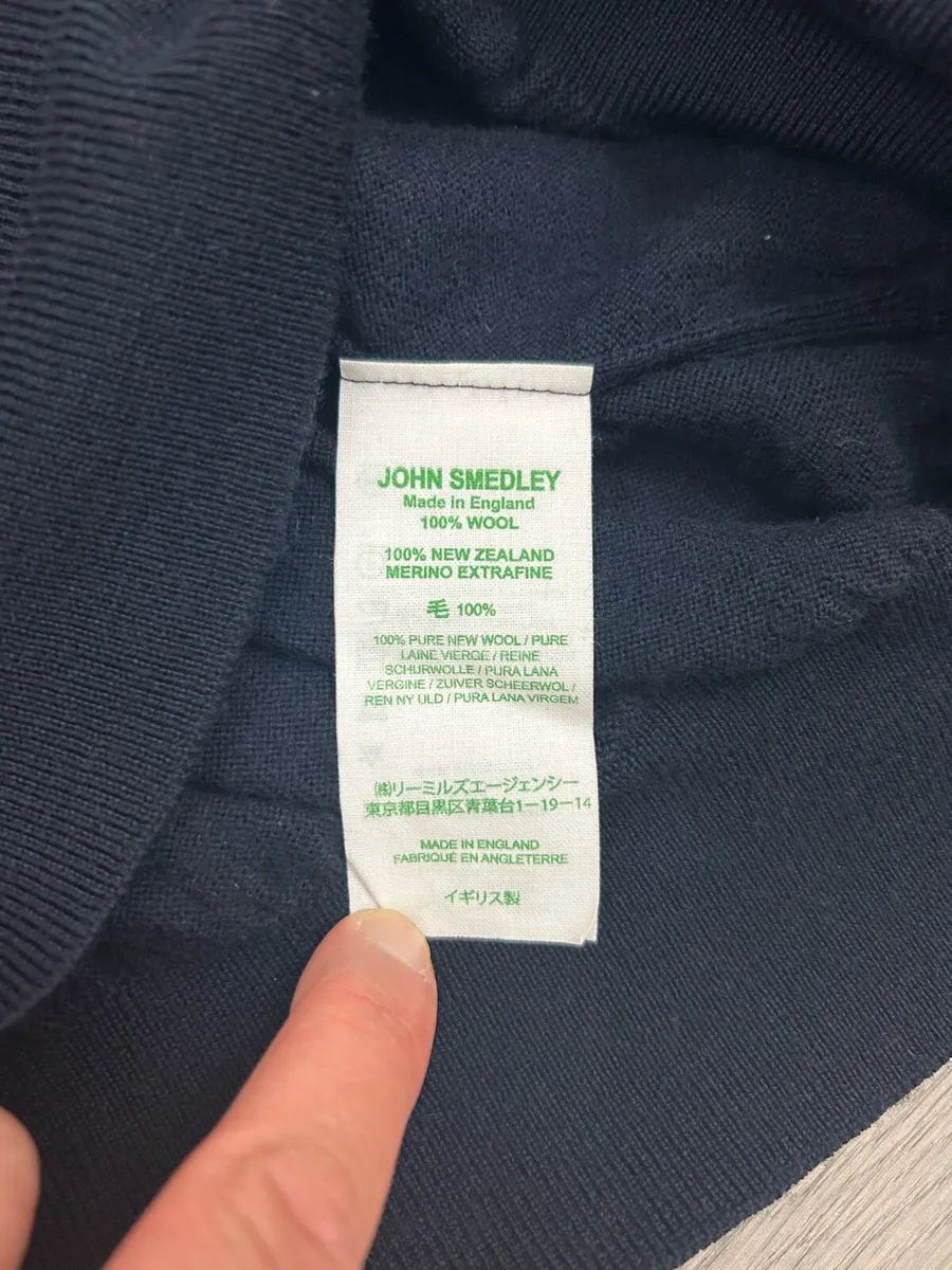 John Smedley Merino Wool Half Zip Jumper Mens L - Image 4
