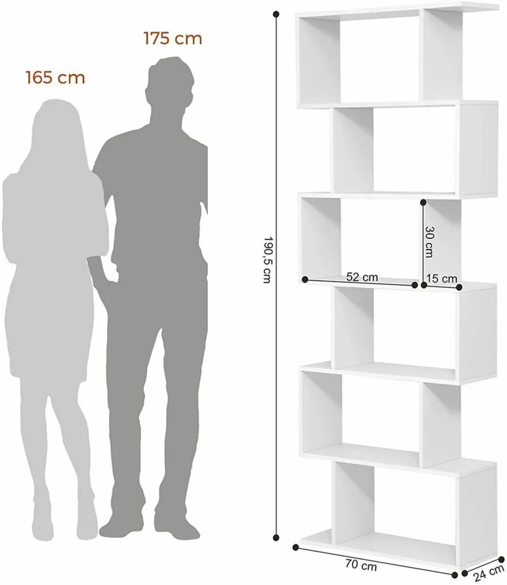 New 6-Tier Wooden Bookcase Storage - FREE P&P - Image 2