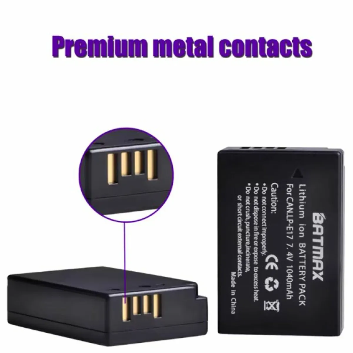 LP-E17 Battery for Canon – 1040mAh 7.4V Lithium-Io - Image 2