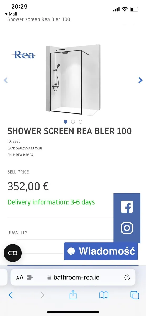 Shower screen 1000 and 1200 - Image 1