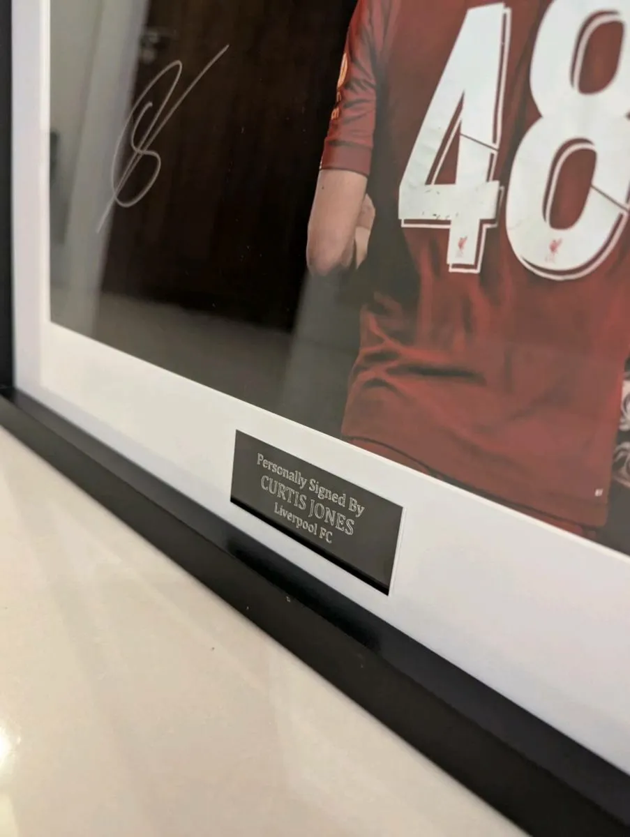 Signed Curtis Jones Liverpool FC framed photo. - Image 2