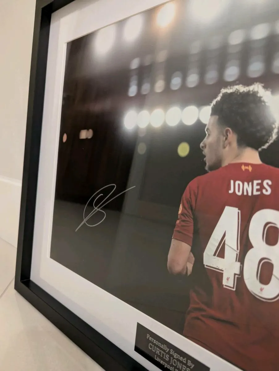 Signed Curtis Jones Liverpool FC framed photo. - Image 3