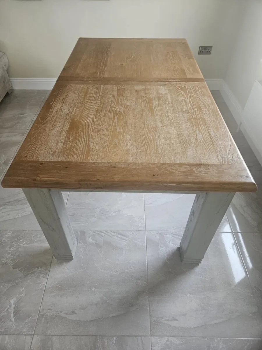 Grey/Oak extendable dining table - Image 3