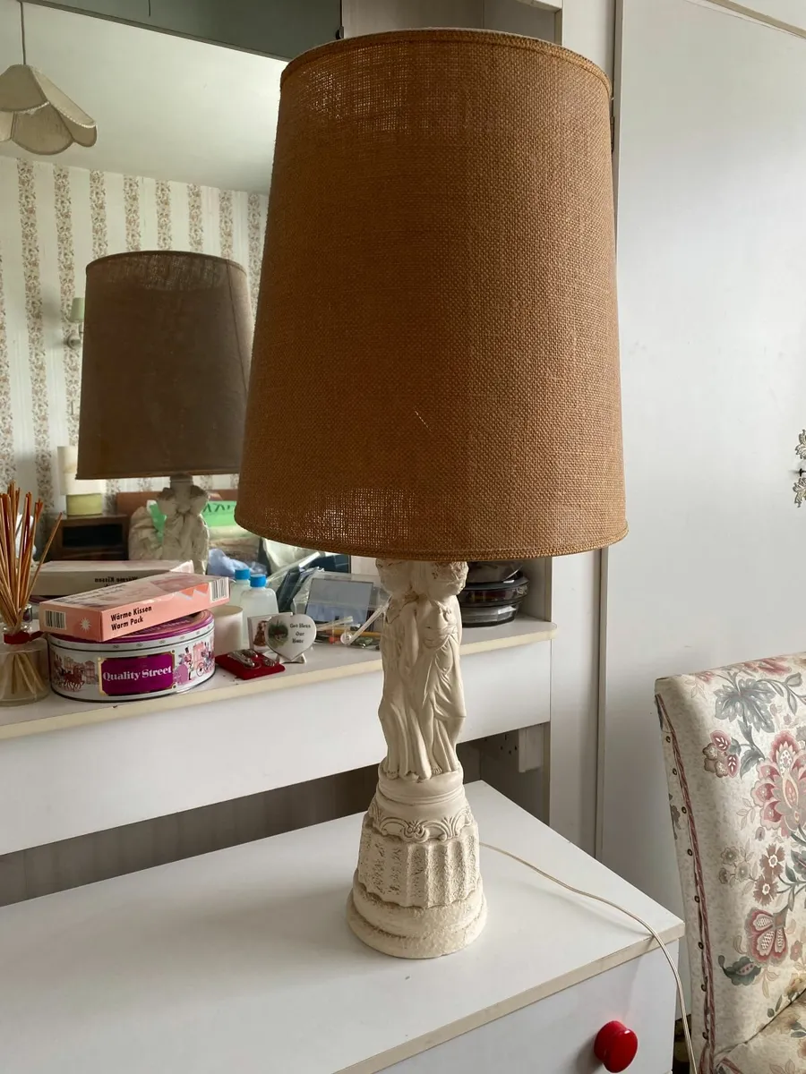Ceramic Lamp with Hessian Shade - Image 2