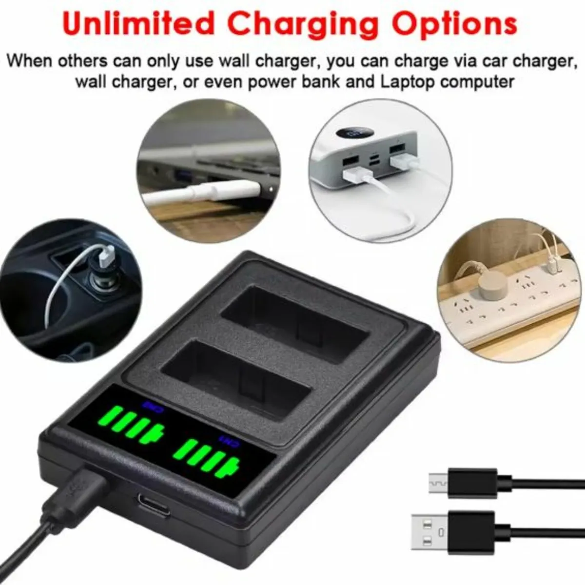 LPE17 LP-E17 LP E17 Dual USB LED Charger for Canon - Image 4