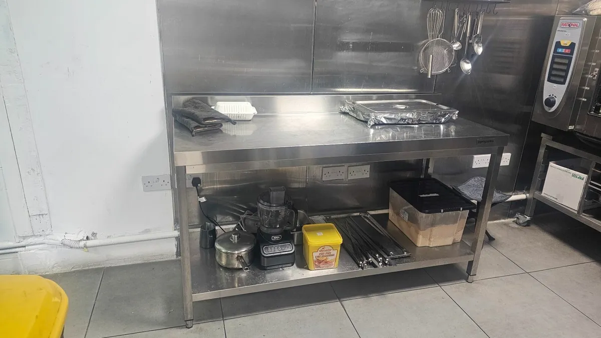 stainless steel table with shelf - Image 2