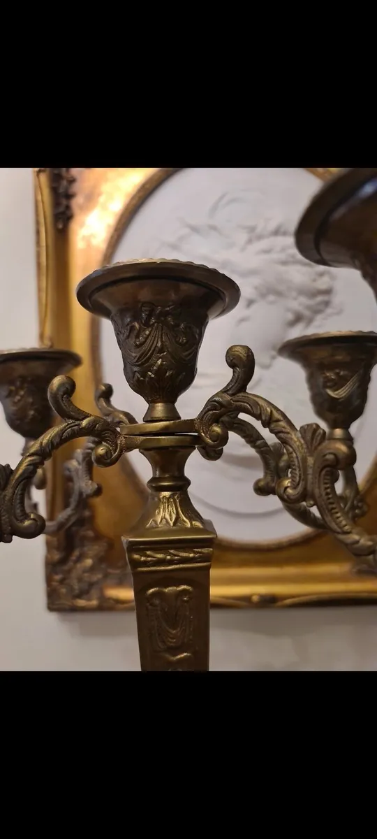 Vintage brass candleabra - Image 3