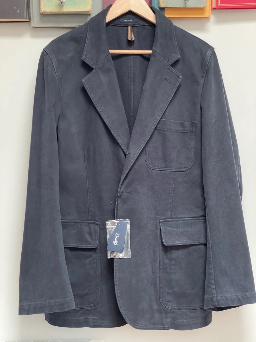 Drake’s - Navy Heavy Cotton Twill Games Blazer MK1 - Image 1