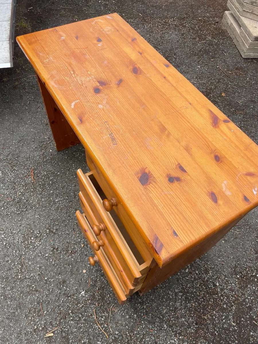 Wooden (pine) study desk - Image 3