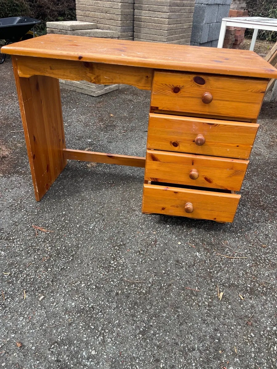 Wooden (pine) study desk - Image 4