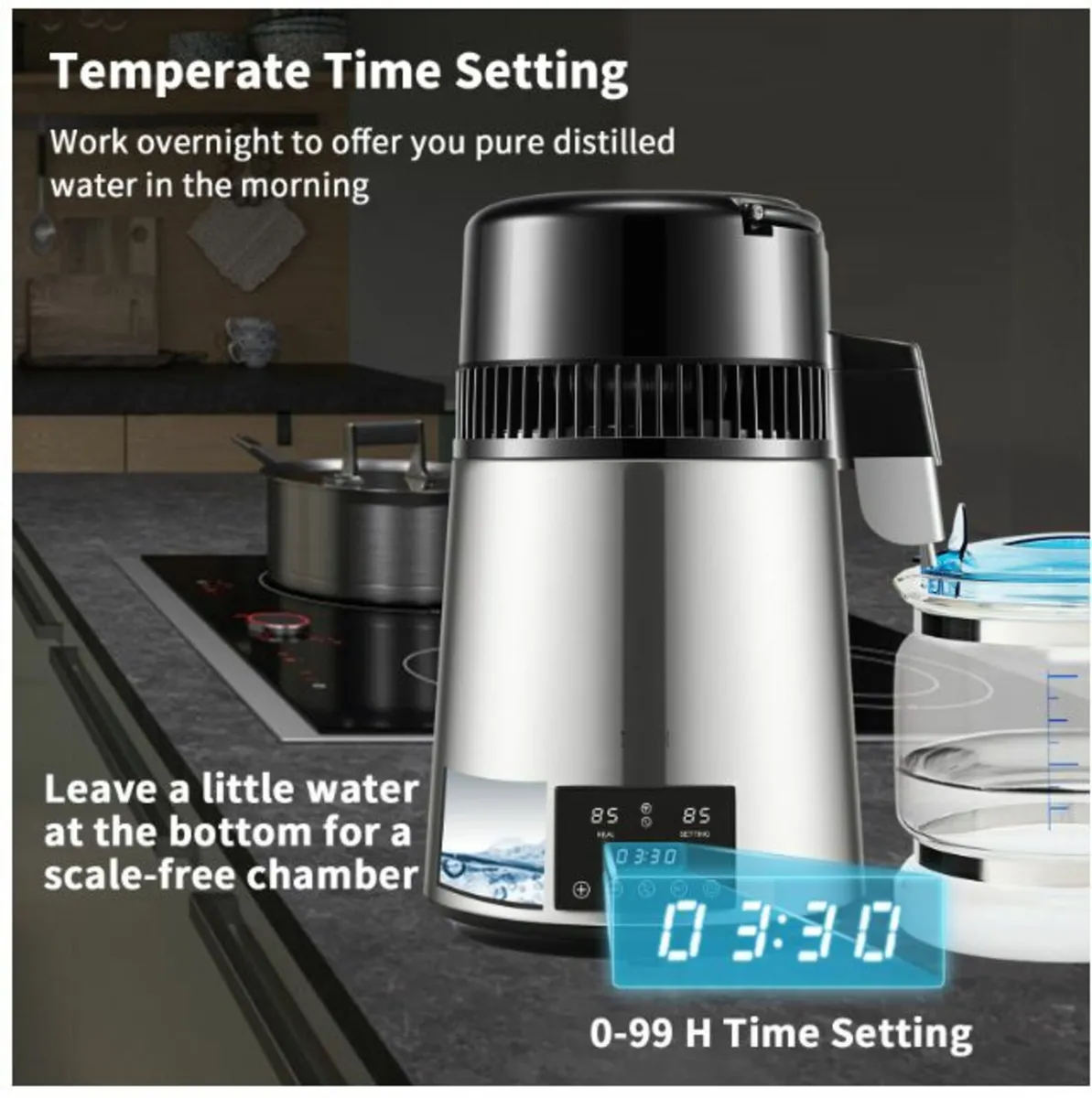 1 L/H, 4L Distilled Water Maker w/ 0-99 H Timing - Image 2