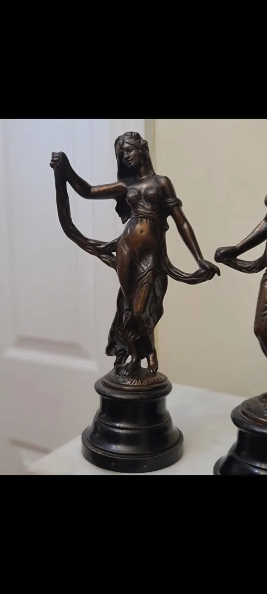 1920s french bronze statues - Image 3